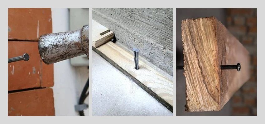 Twilled Fluted Concrete Nails application